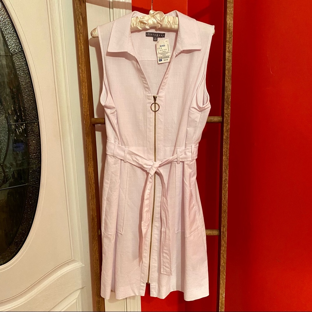 NWT White summer dress by sharagano size 14.
